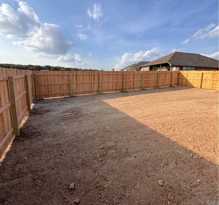 Backyard cedar fence